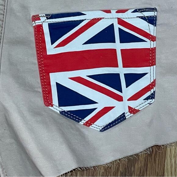 Union Jack Tan Cheeky Cutoff Shorts size 28 waist - Picture 9 of 9